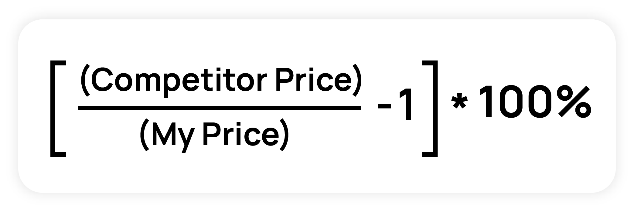 Equation for computing the relative price difference for a group of products