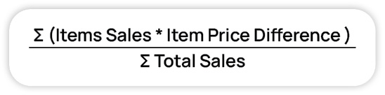 sales weighted price difference formula