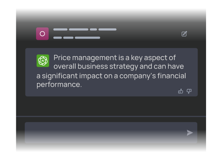 Screenshot of ChatGPT defining price management