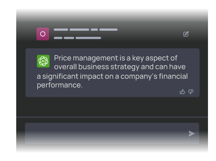 Screenshot of ChatGPT defining price management