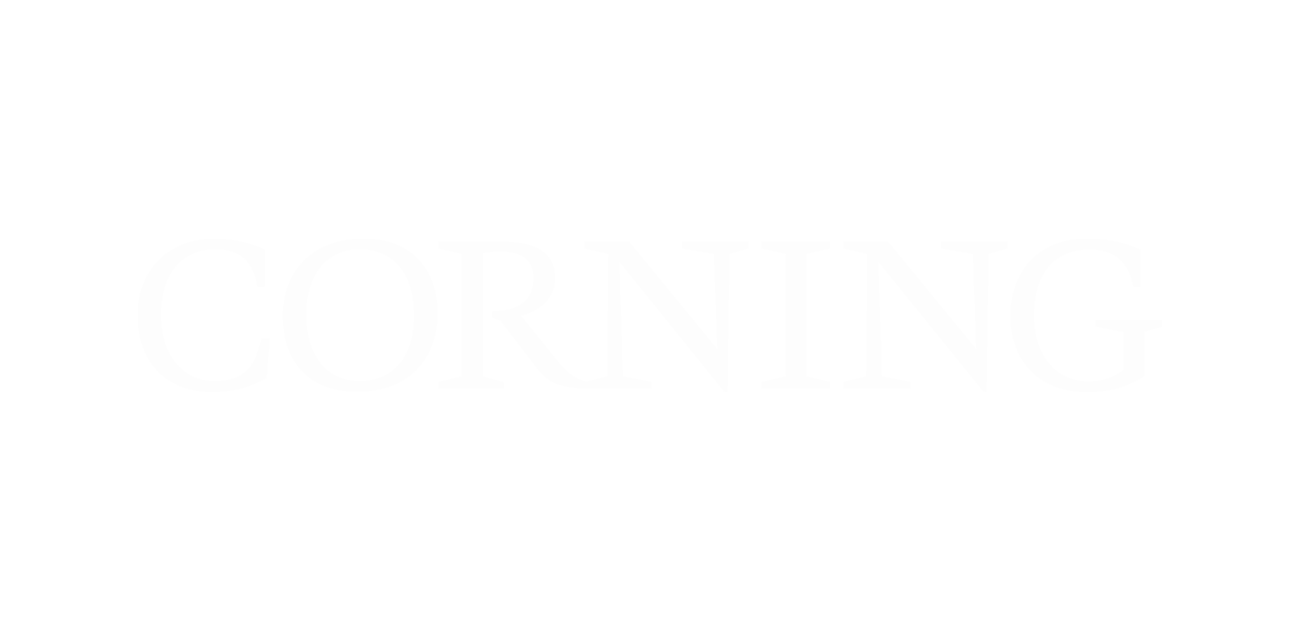 Corning Logo In White Color